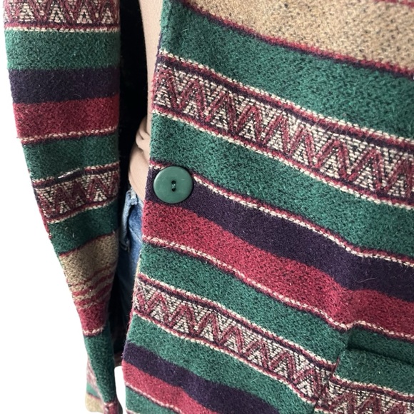 Vintage Southwestern stripe cotton blend blazer single breasted M - Picture 8 of 14